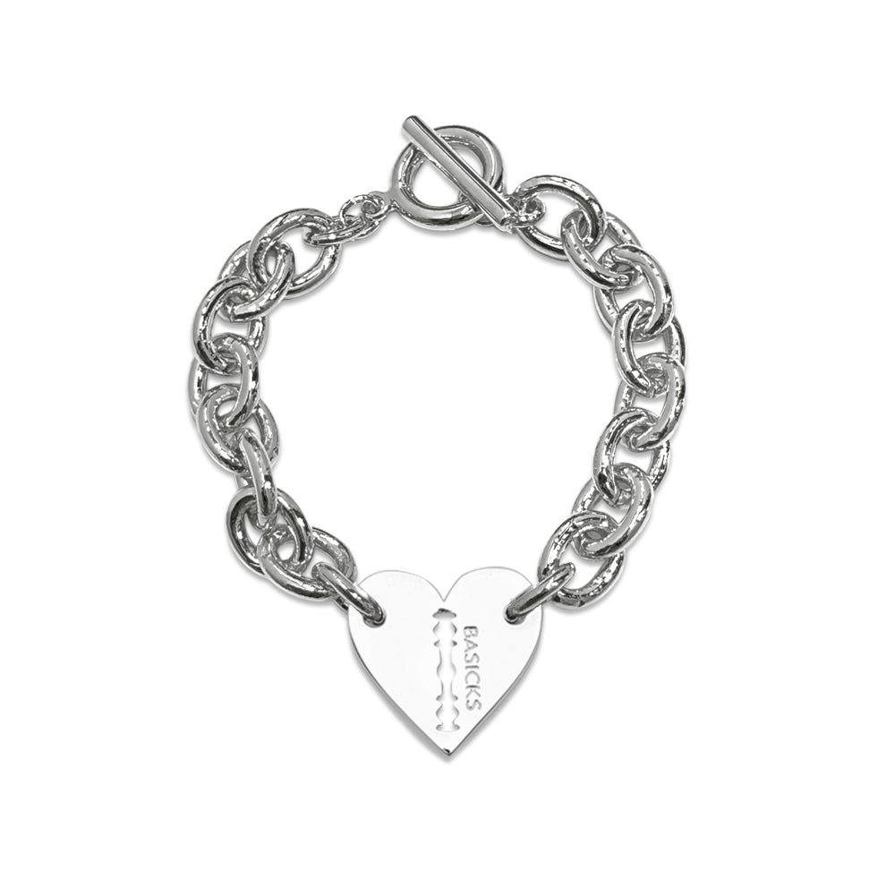 Heart Razor Bracelet (Medium Link)