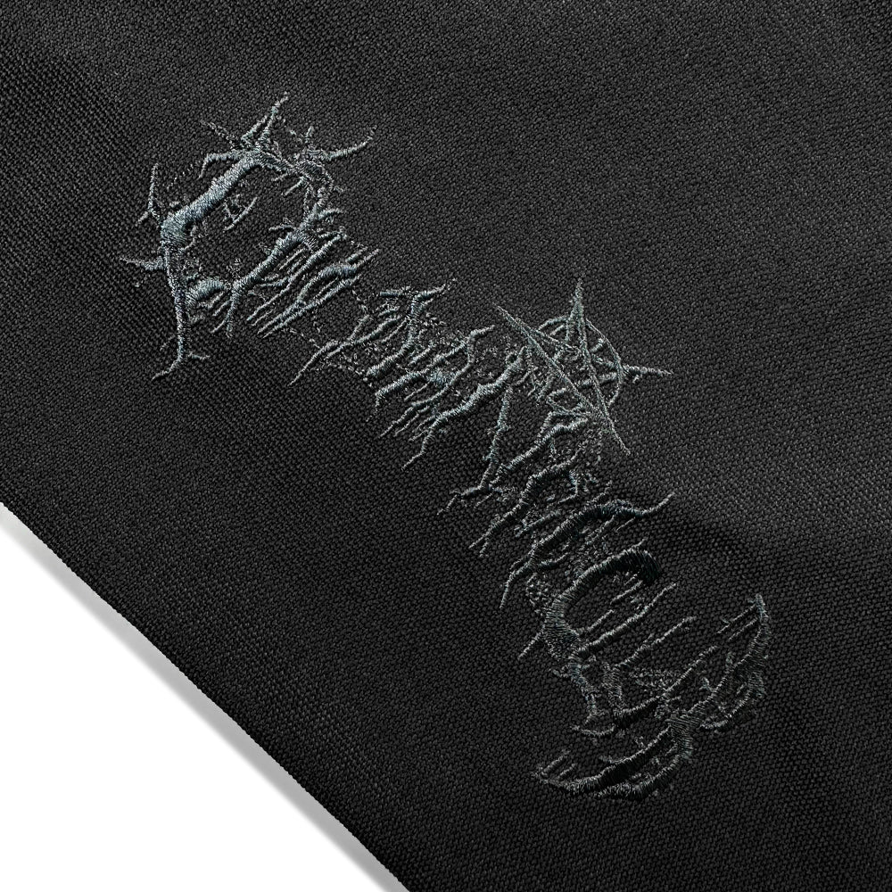 Black Distressed Denim Coat