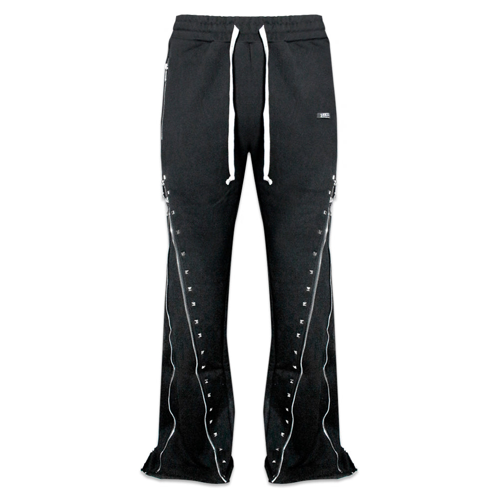 Studded Triple Zip Flared Sweatpants