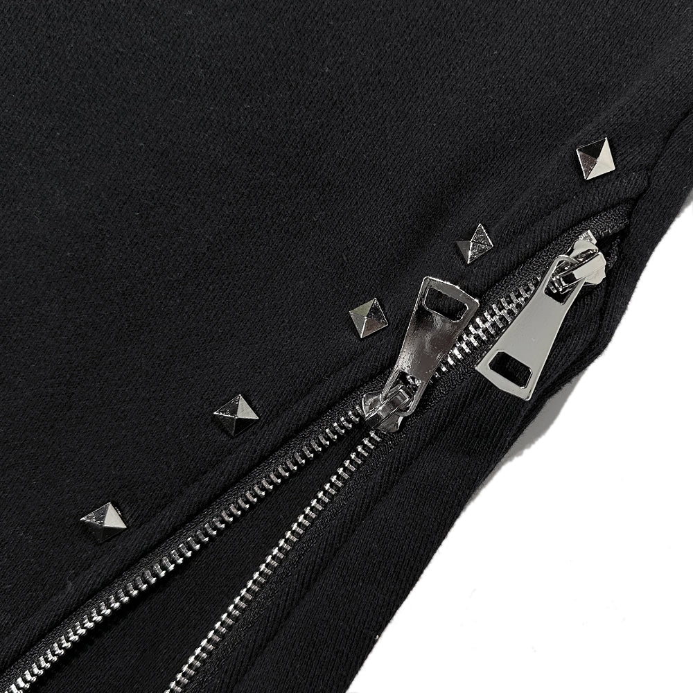 Studded Triple Zip Flared Sweatpants