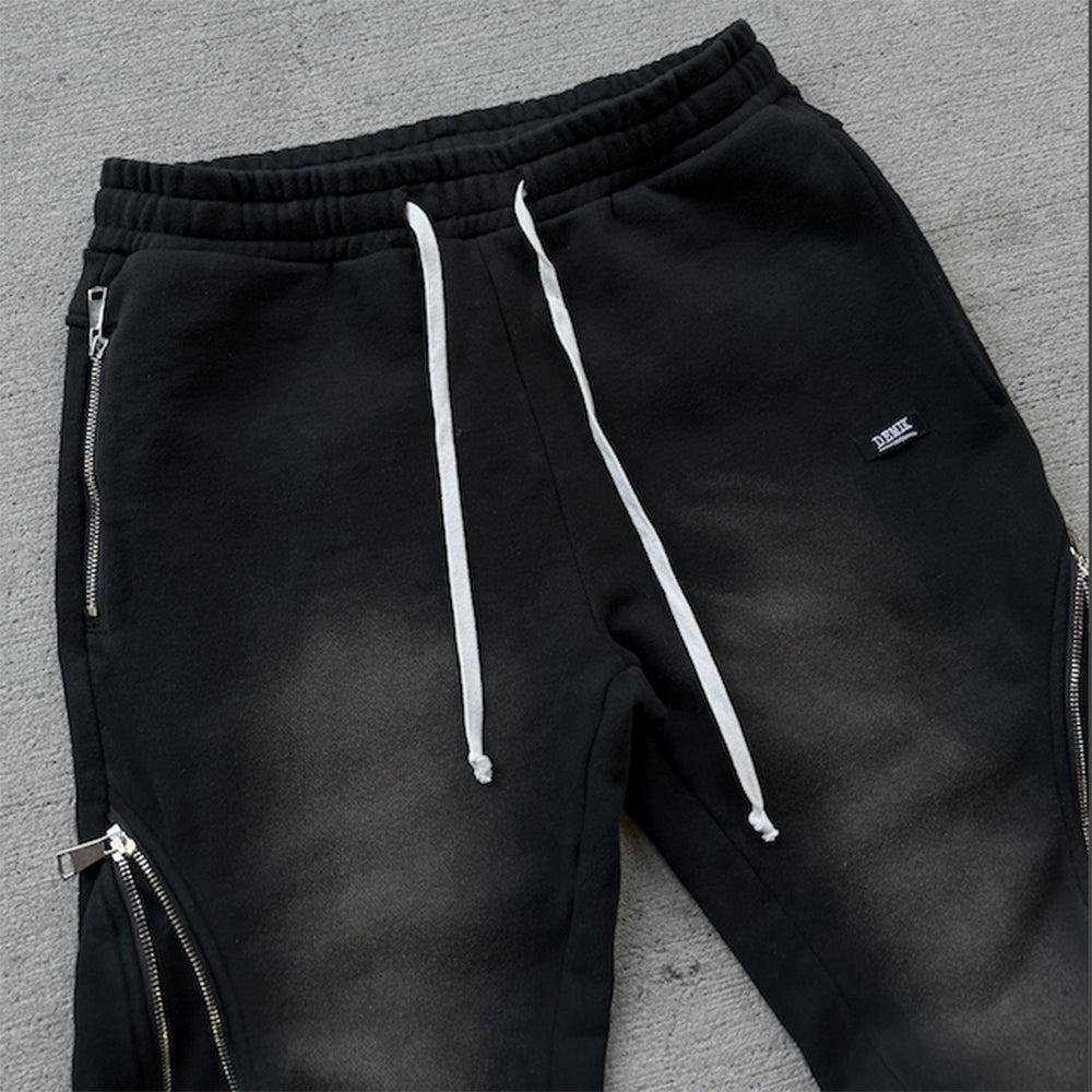 Onyx Triple Zip Flared Sweatpants