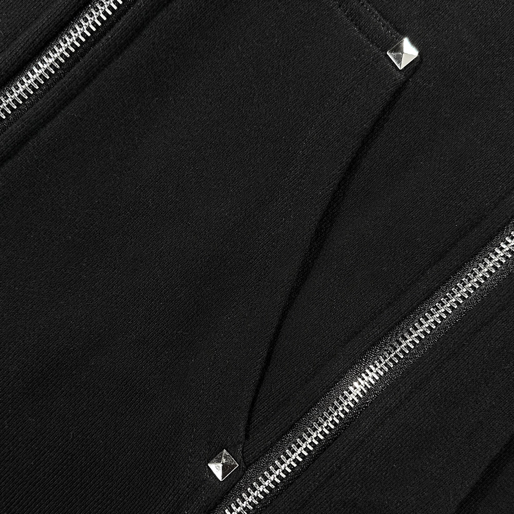 Studded Triple Zip Hoodie