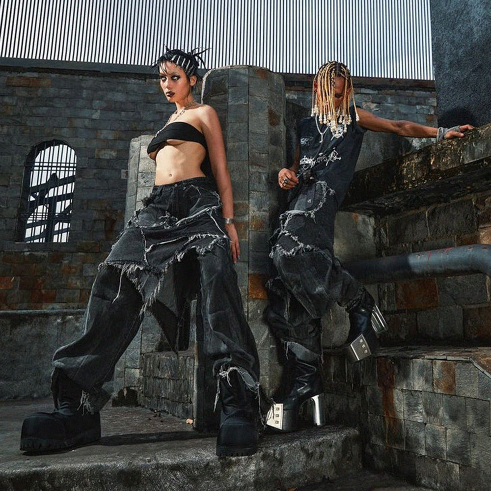 Osama Gray Dirty Skirt Pants