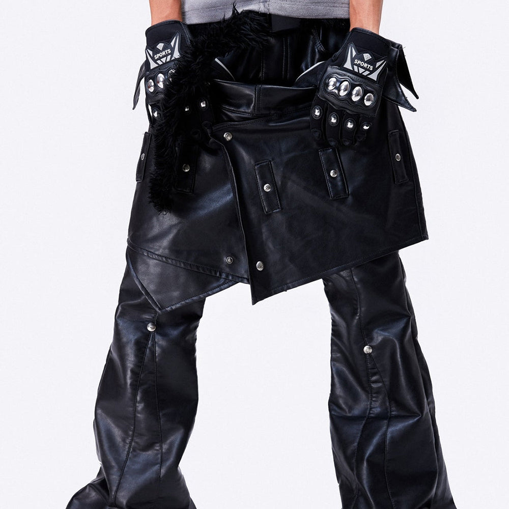 Chaos Dream Leather Skirt Pants