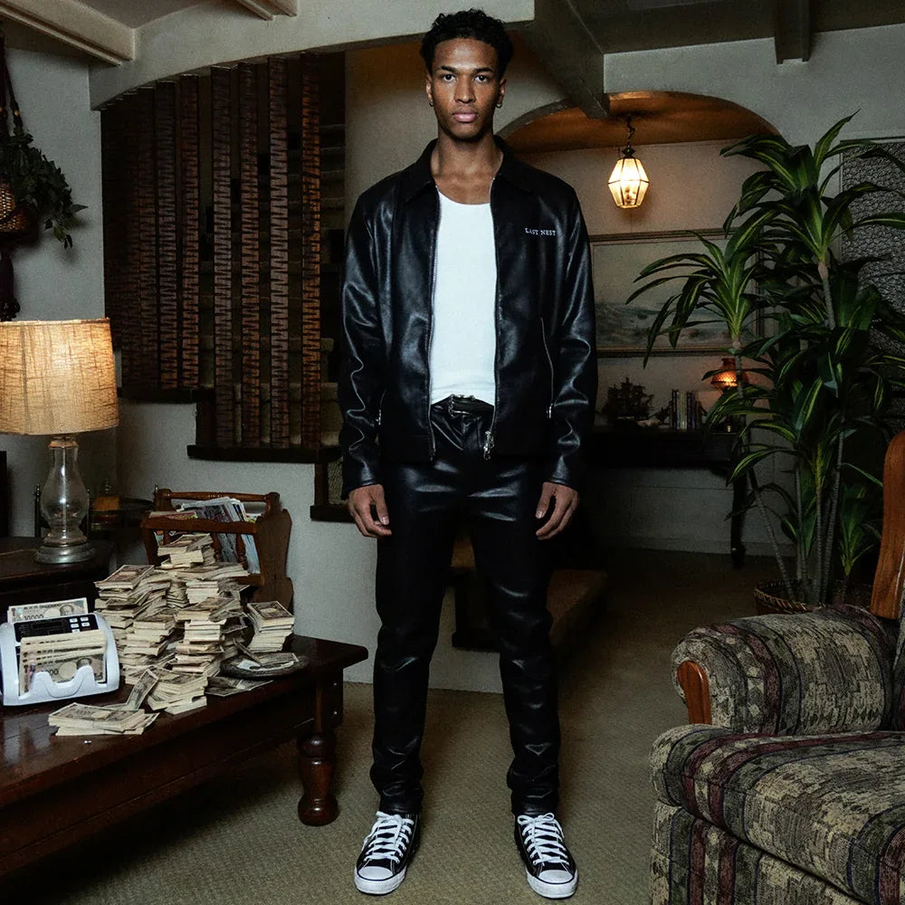 LAST NEST(ラストネスト)商品ページ - Leather Slim Trouser - Black