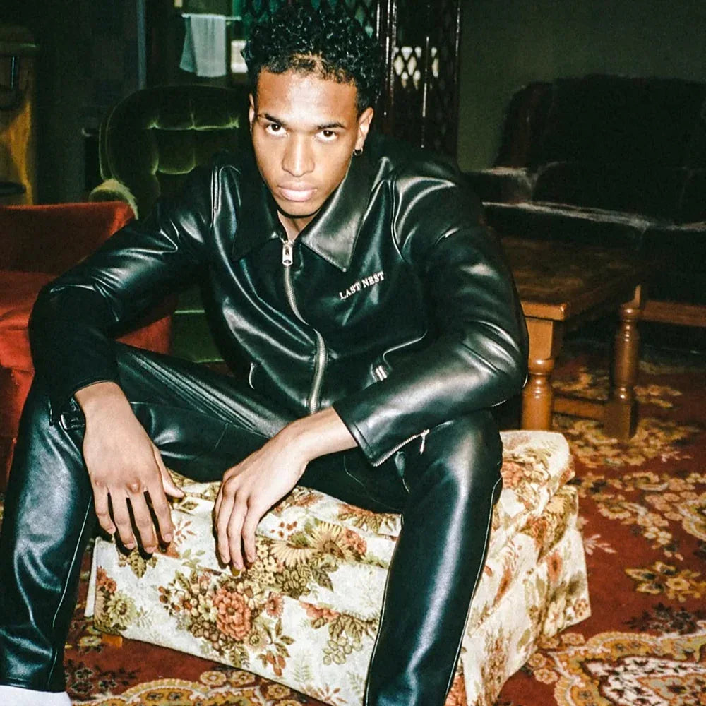 LAST NEST(ラストネスト)商品ページ - Leather Slim Trouser - Black