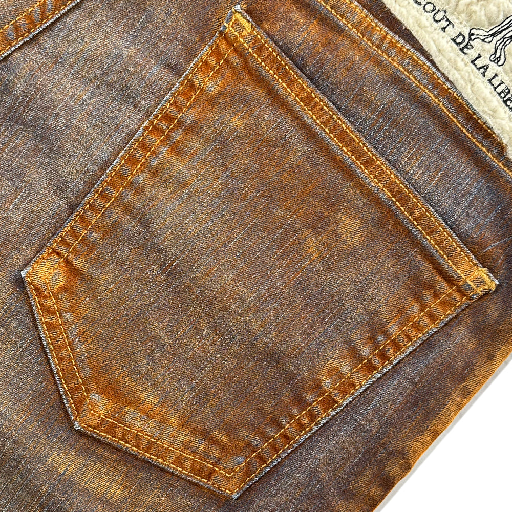 Zander Stretch Suede Denim Baggy Shorts