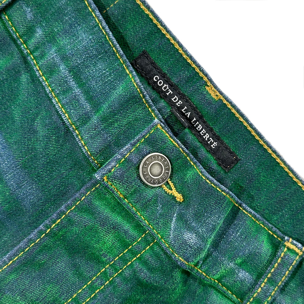 Zander Stretch Suede Denim Baggy Shorts