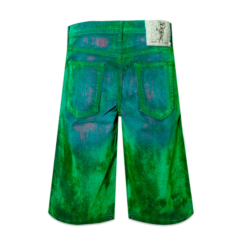 Zander Stretch Suede Denim Baggy Shorts