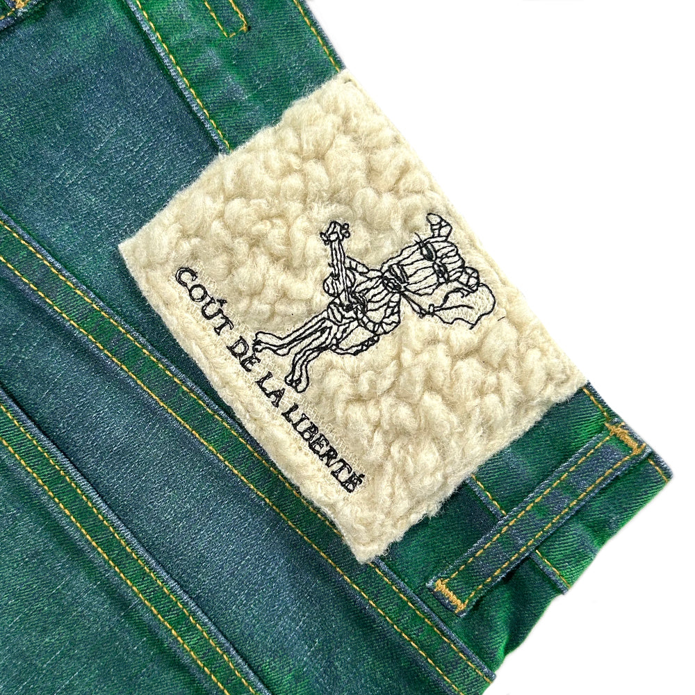 Zander Stretch Suede Denim Baggy Shorts