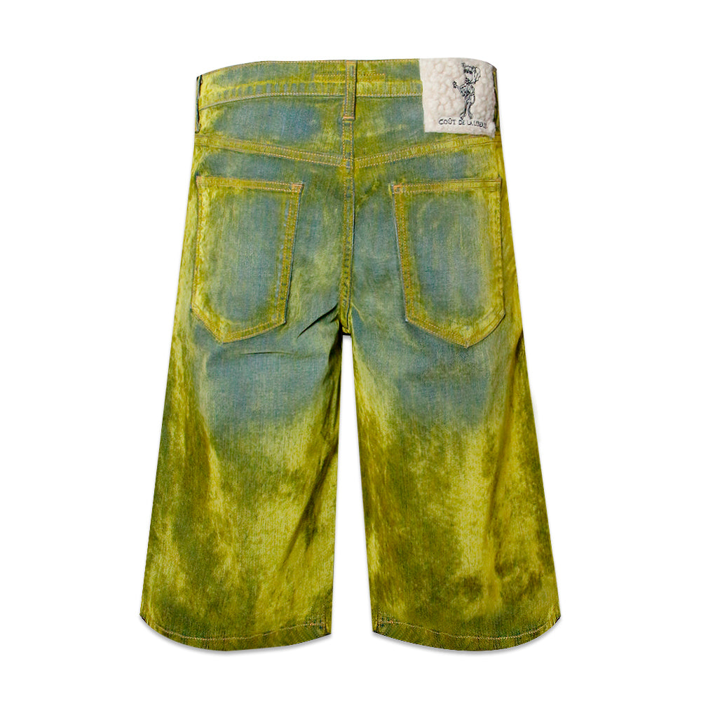 Zander Stretch Suede Denim Baggy Shorts