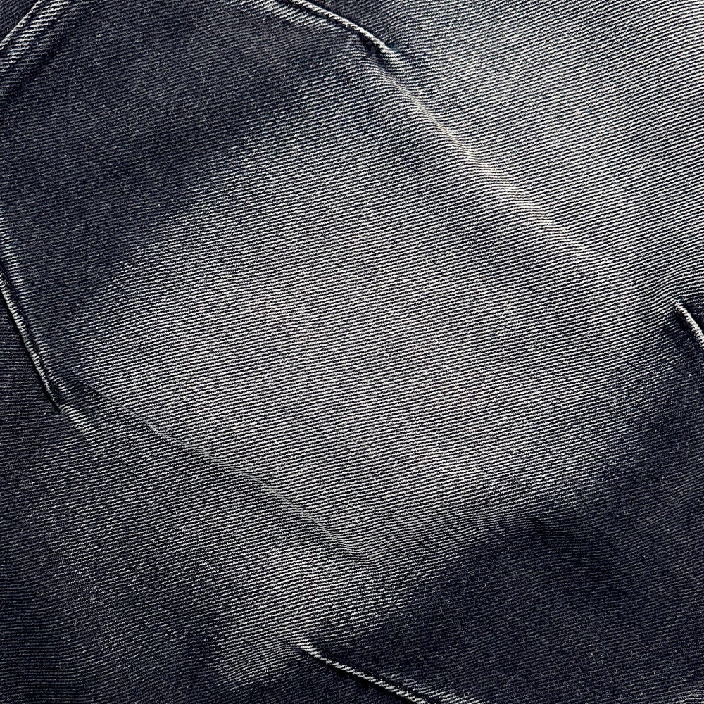 Embossed Wave Washing Wide Denim Pants