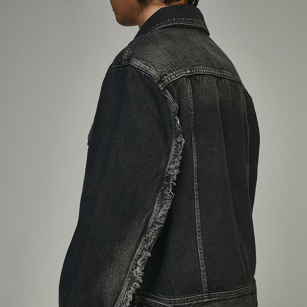 Signature Raw Cut Washing Denim Trucker Jacket