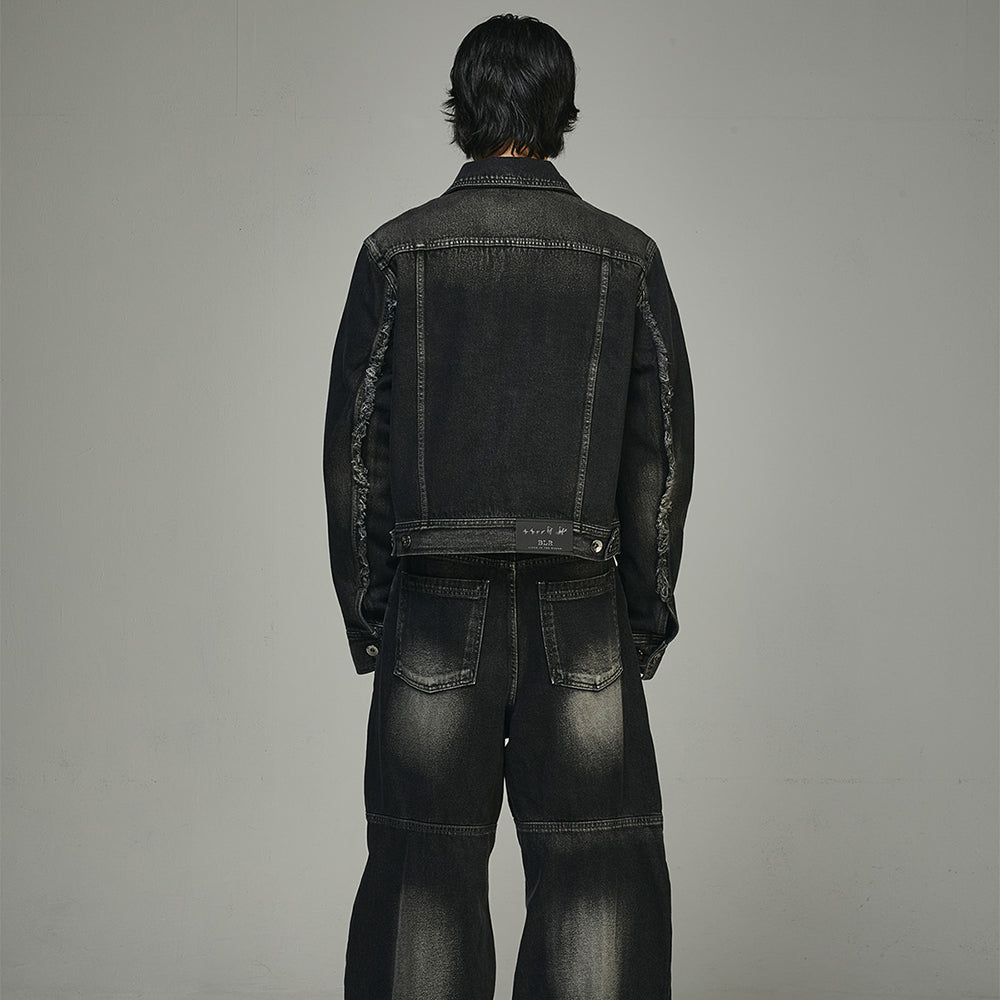 Signature Raw Cut Washing Denim Trucker Jacket