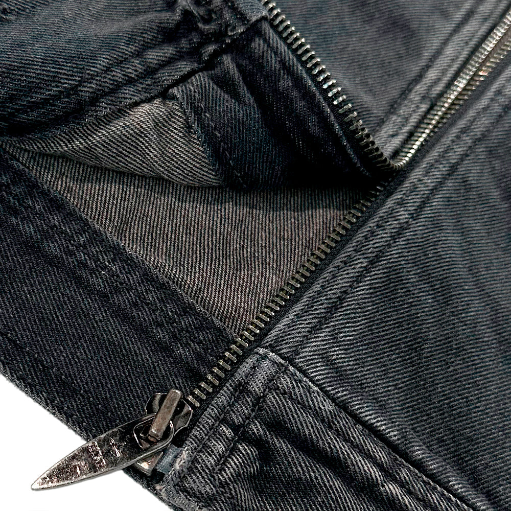 Dyed Curved Line Denim Trucker Jacket