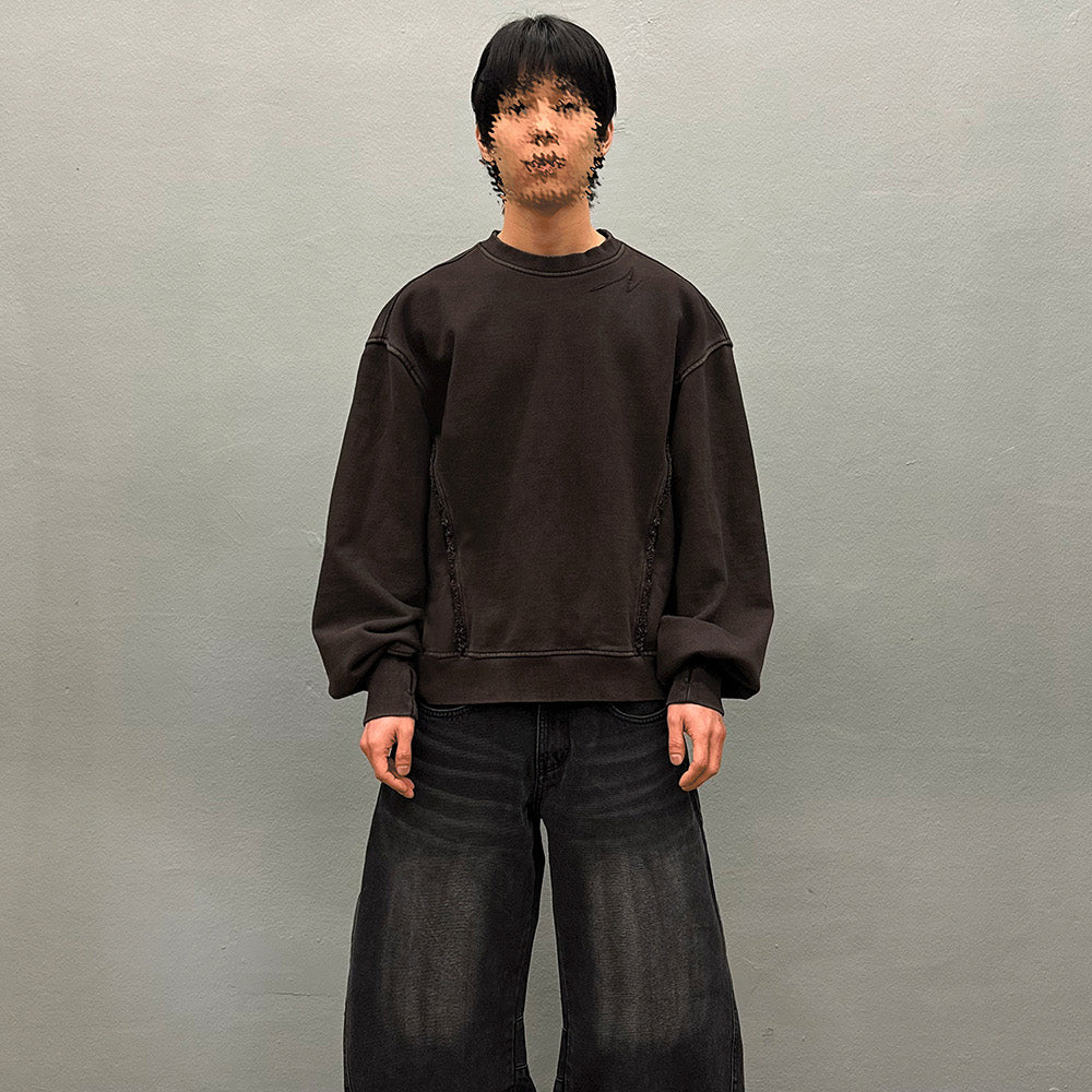 Overfit Raw Cutted Line Sweatshirt