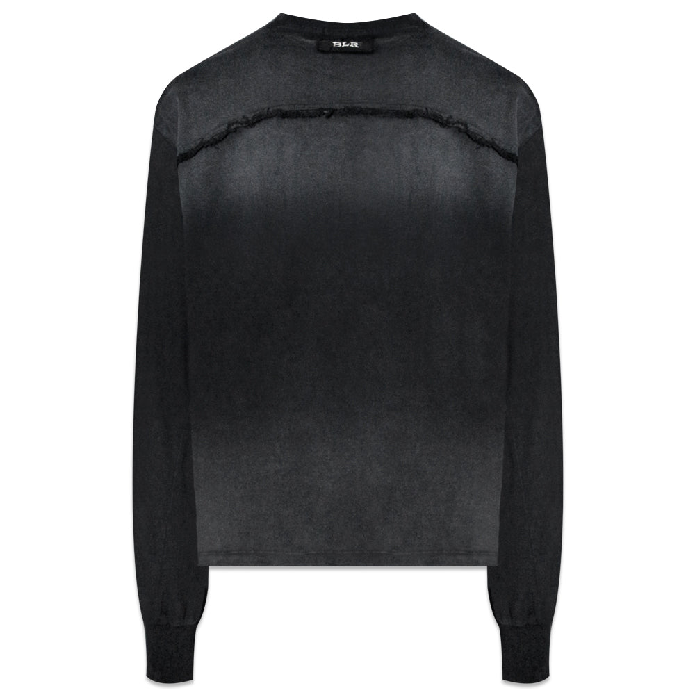 Destroyed Back Gradation Washing LS T-Shirt