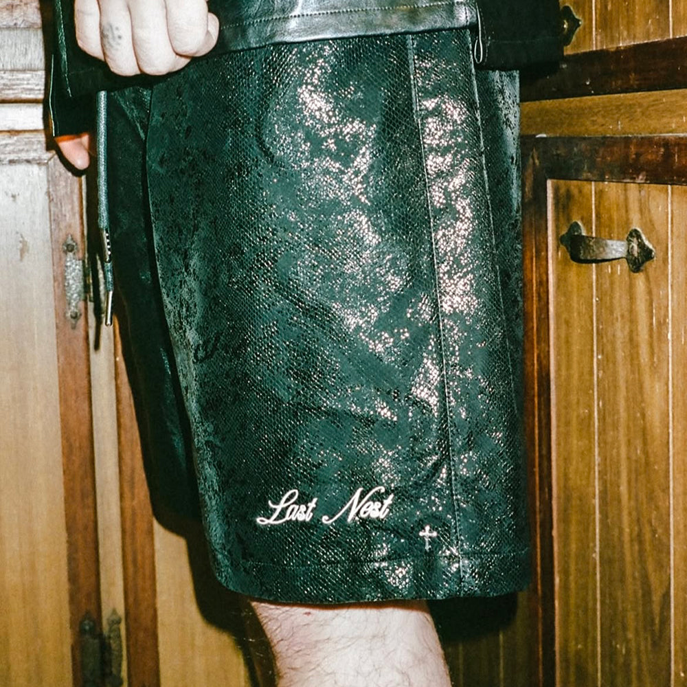 Leather Switching Shorts