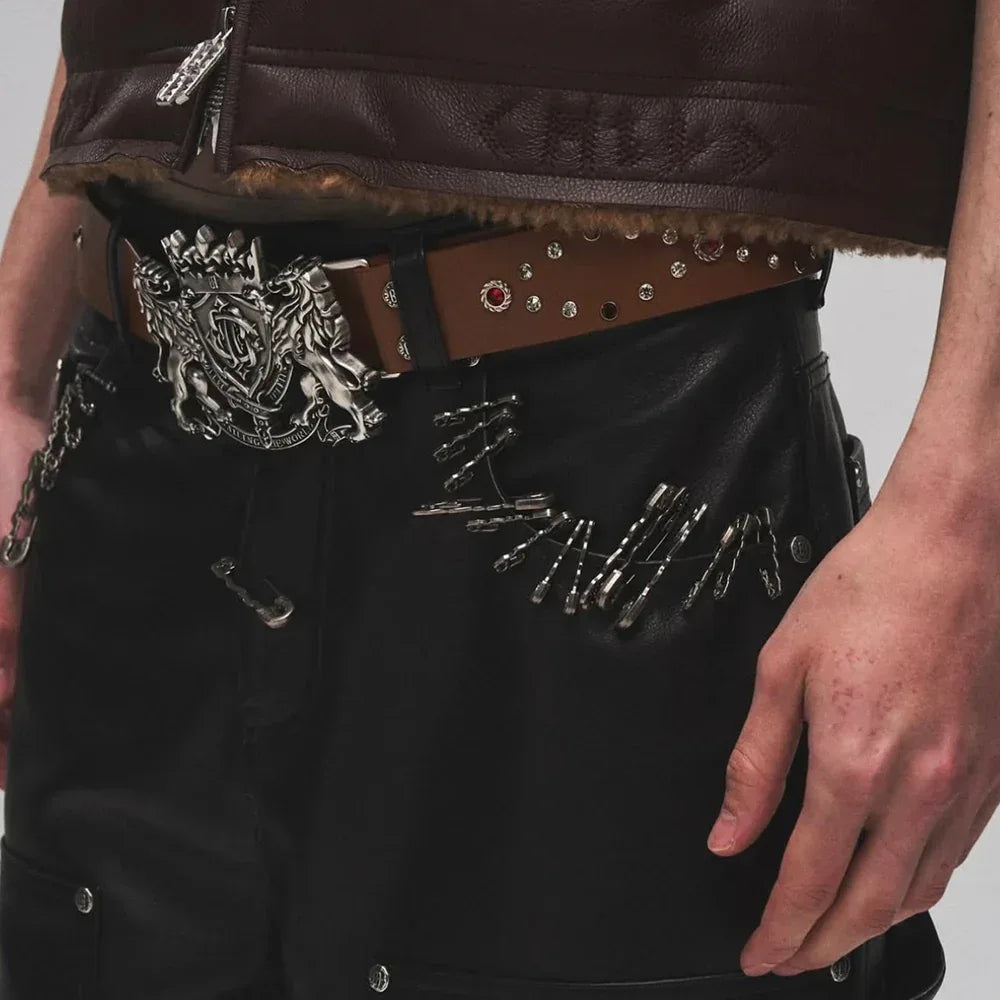 BIRTH OF ROYAL CHILD Product Page -Lion Medal Belt- Brown - VENTURER