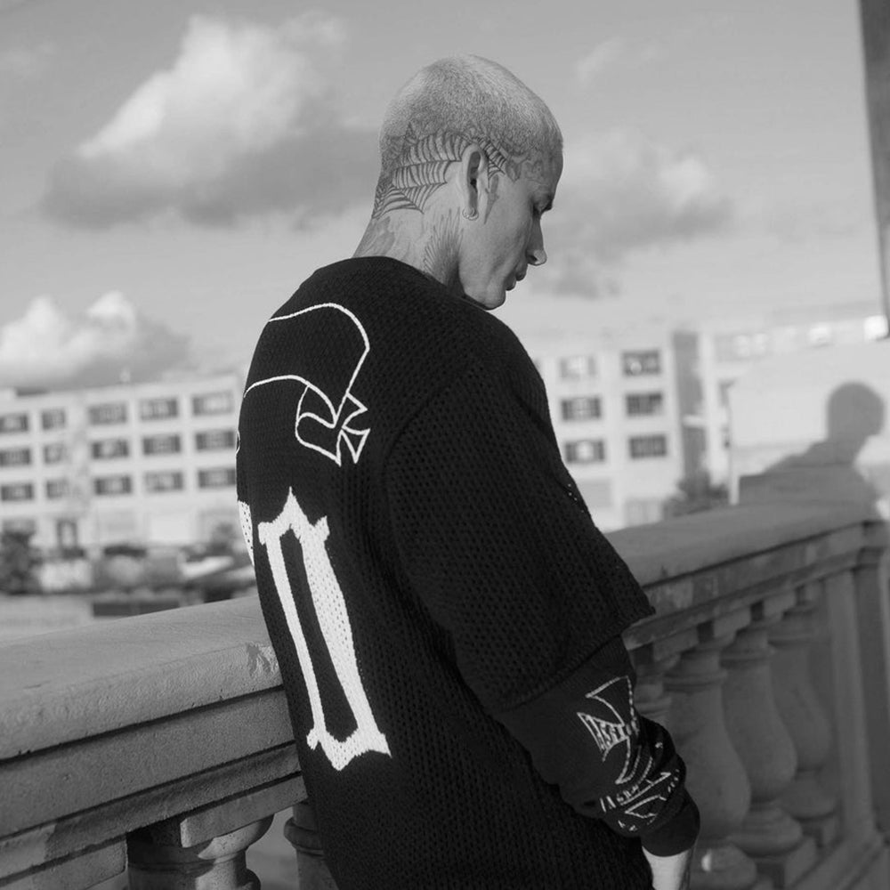 Cropped Knit Mesh OE Jersey