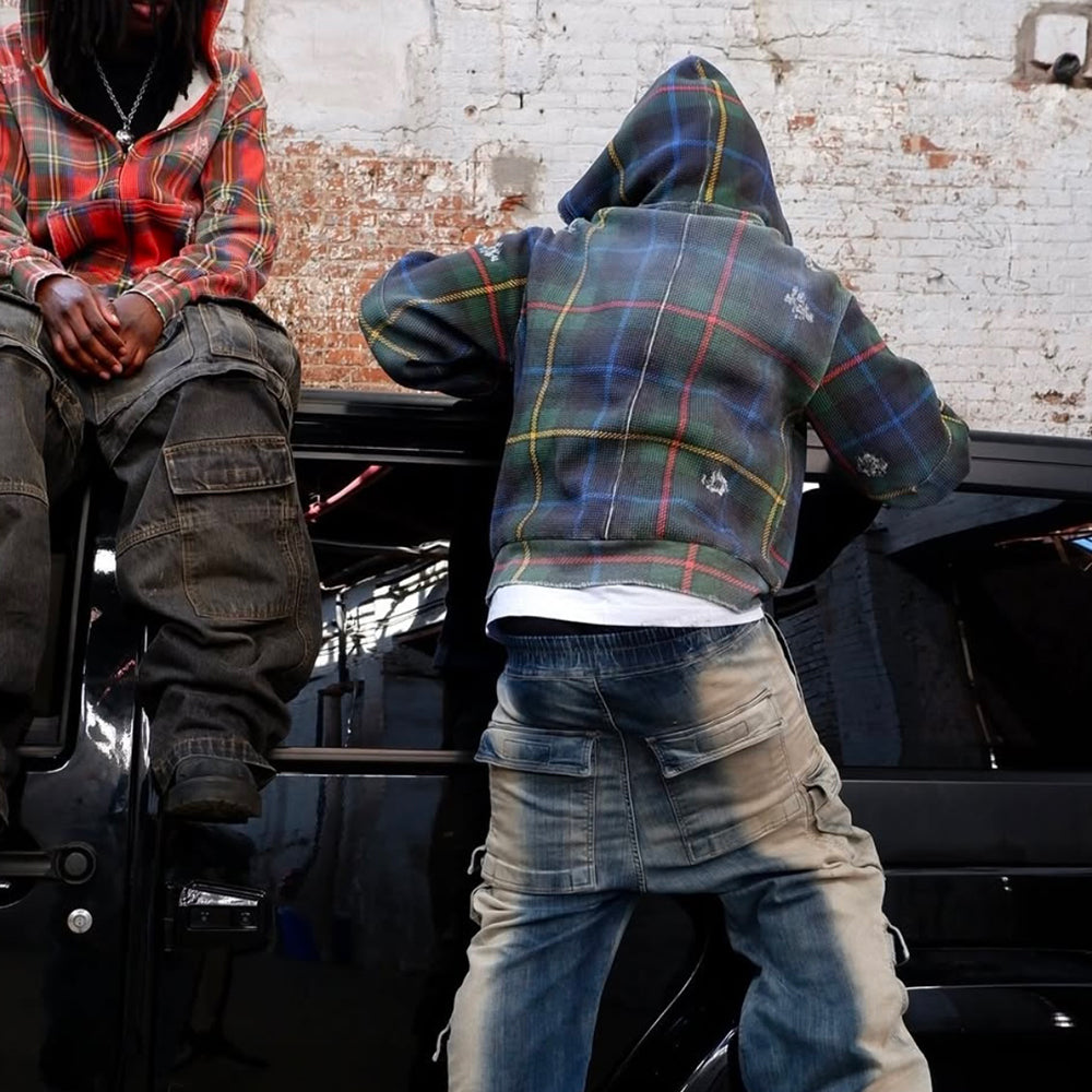 Tartan Plaid Zip Up Hoodie