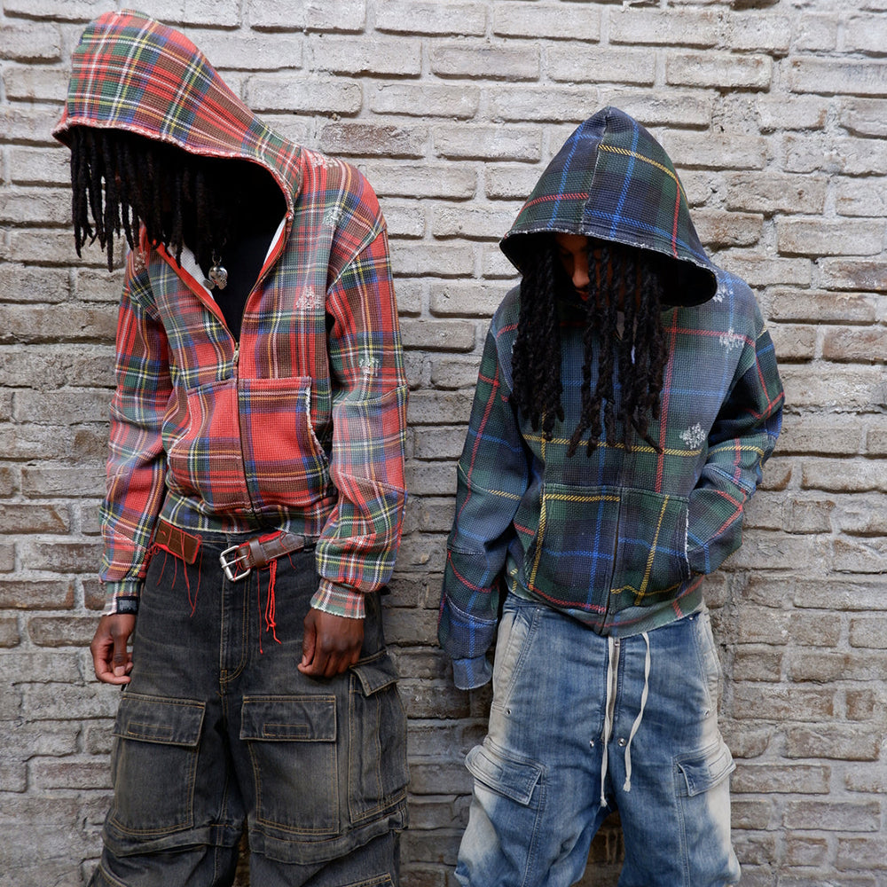 Tartan Plaid Zip Up Hoodie