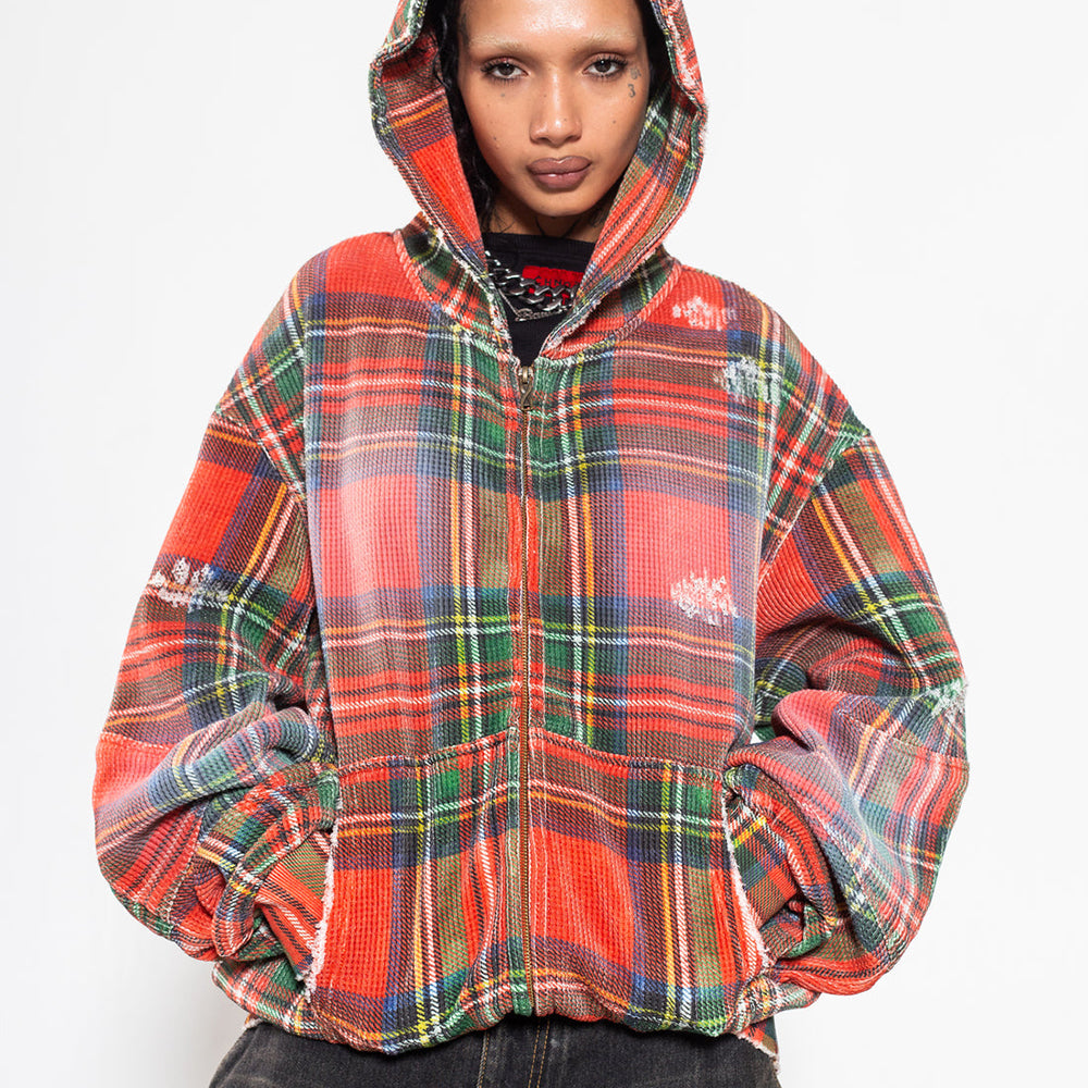 Tartan Plaid Zip Up Hoodie