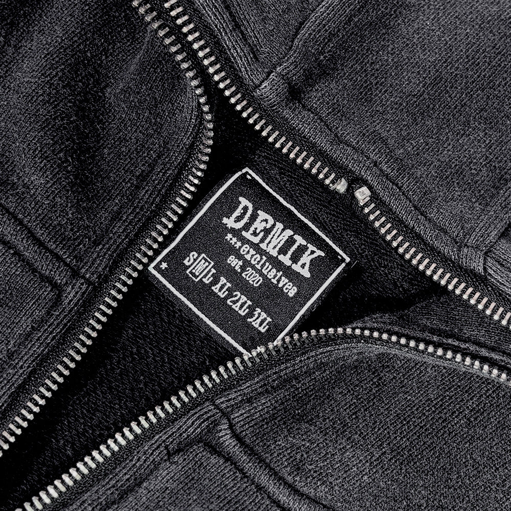 Distressed Triple Zip Hoodie