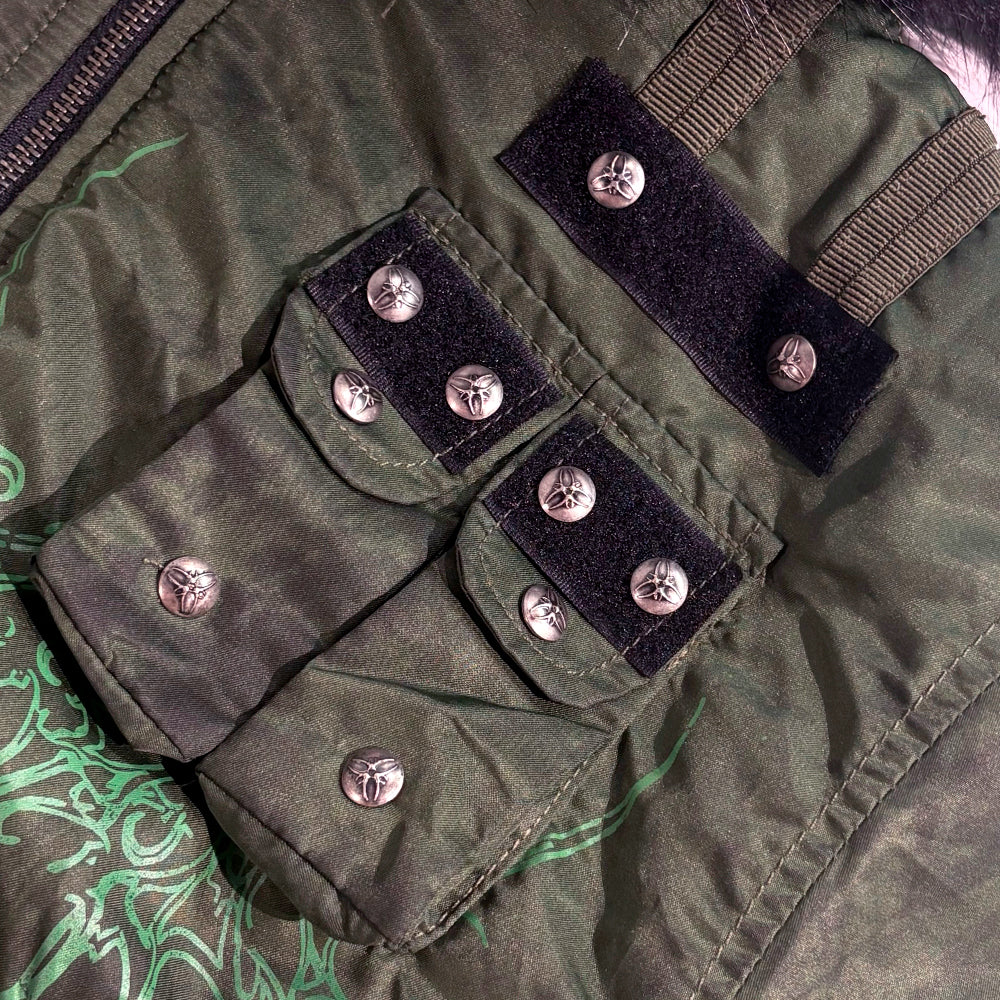 Cozy Chaos Olive Reversible Bomber Jacket