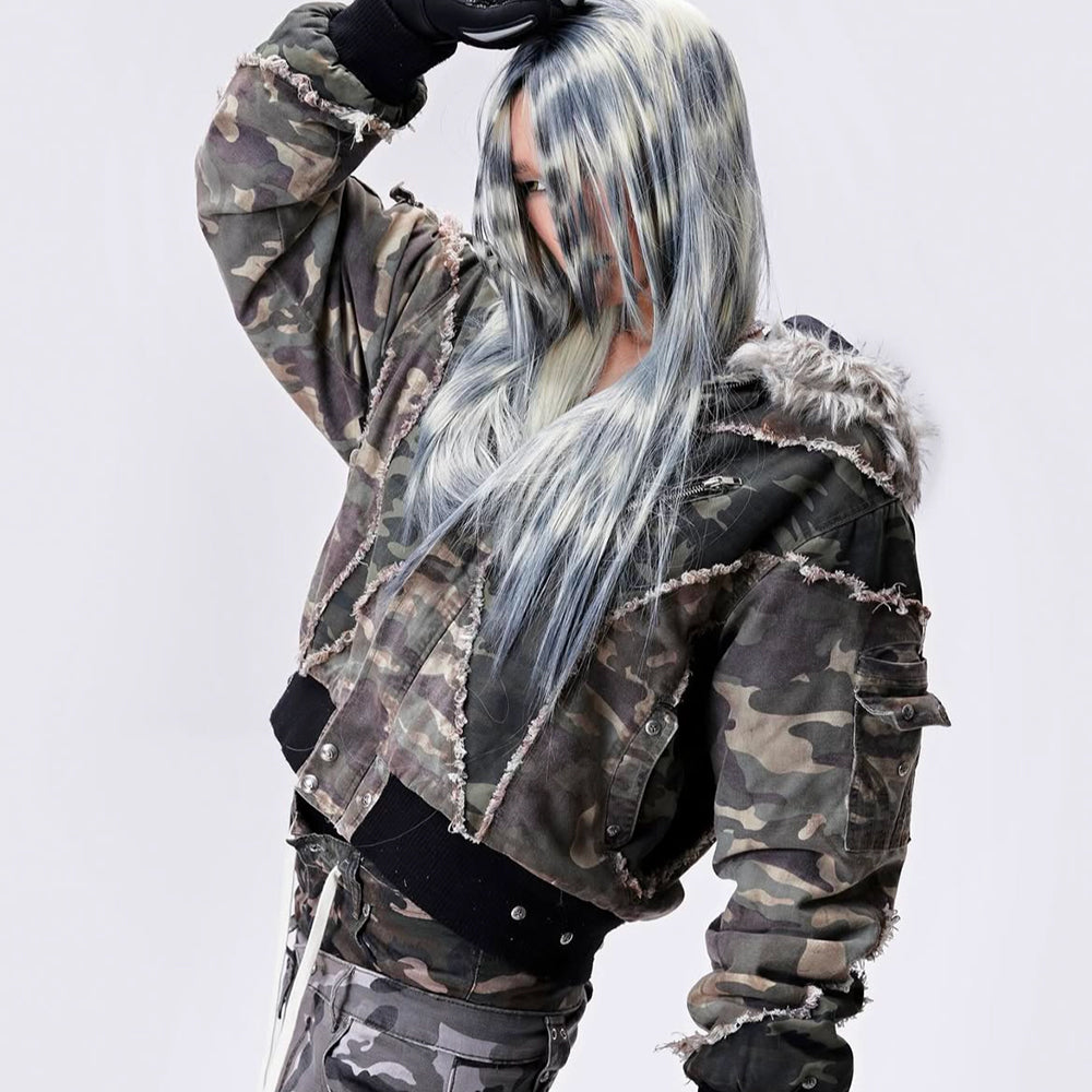 Chaos Dream Waxed Camo Bomber Jacket