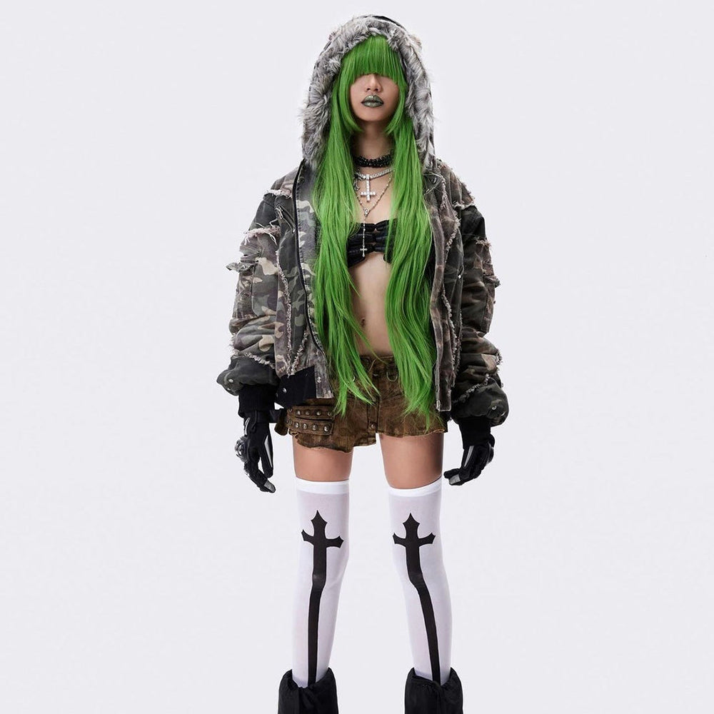 Chaos Dream Waxed Camo Bomber Jacket