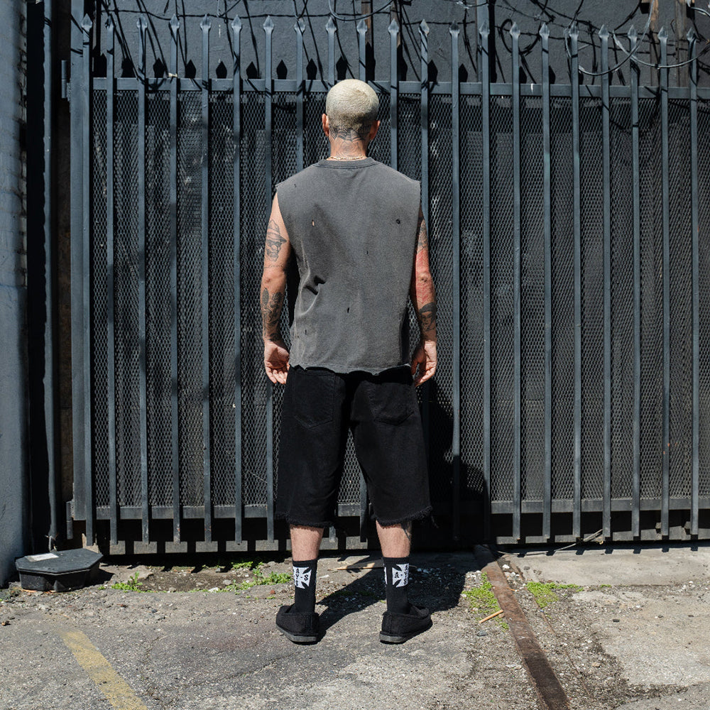 Frayed Baggy Denim Shorts