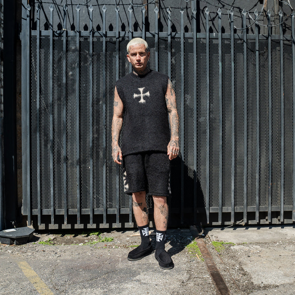 Brushed Cross Knit Shorts