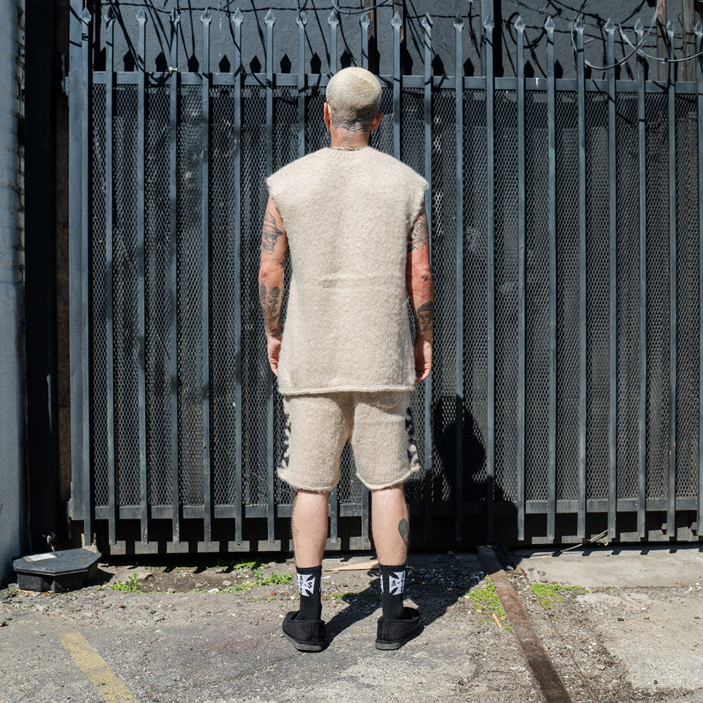 Brushed Cross Knit Shorts