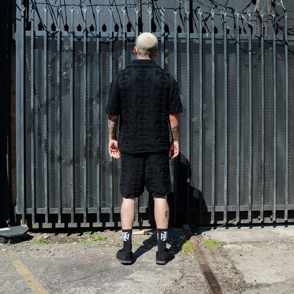 Mono Cross Knit Shorts