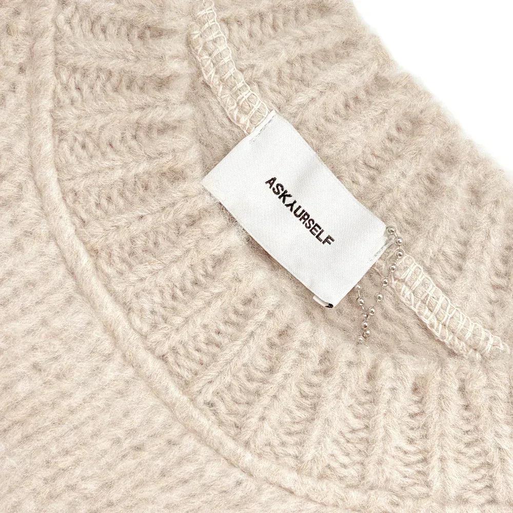 ASKYURSELF Product Page - Raw Cross Knitted Tank - Ecru - VENTURER