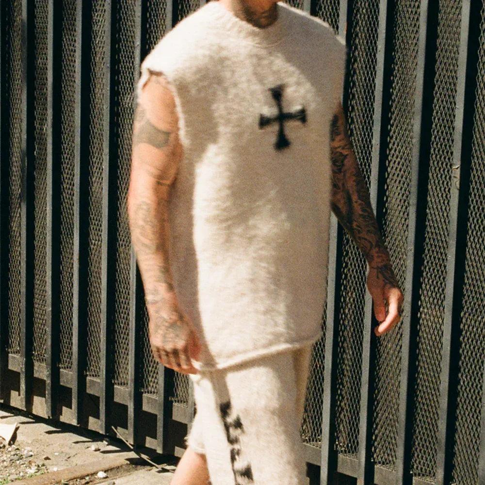 ASKYURSELF Product Page - Raw Cross Knitted Tank - Ecru - VENTURER