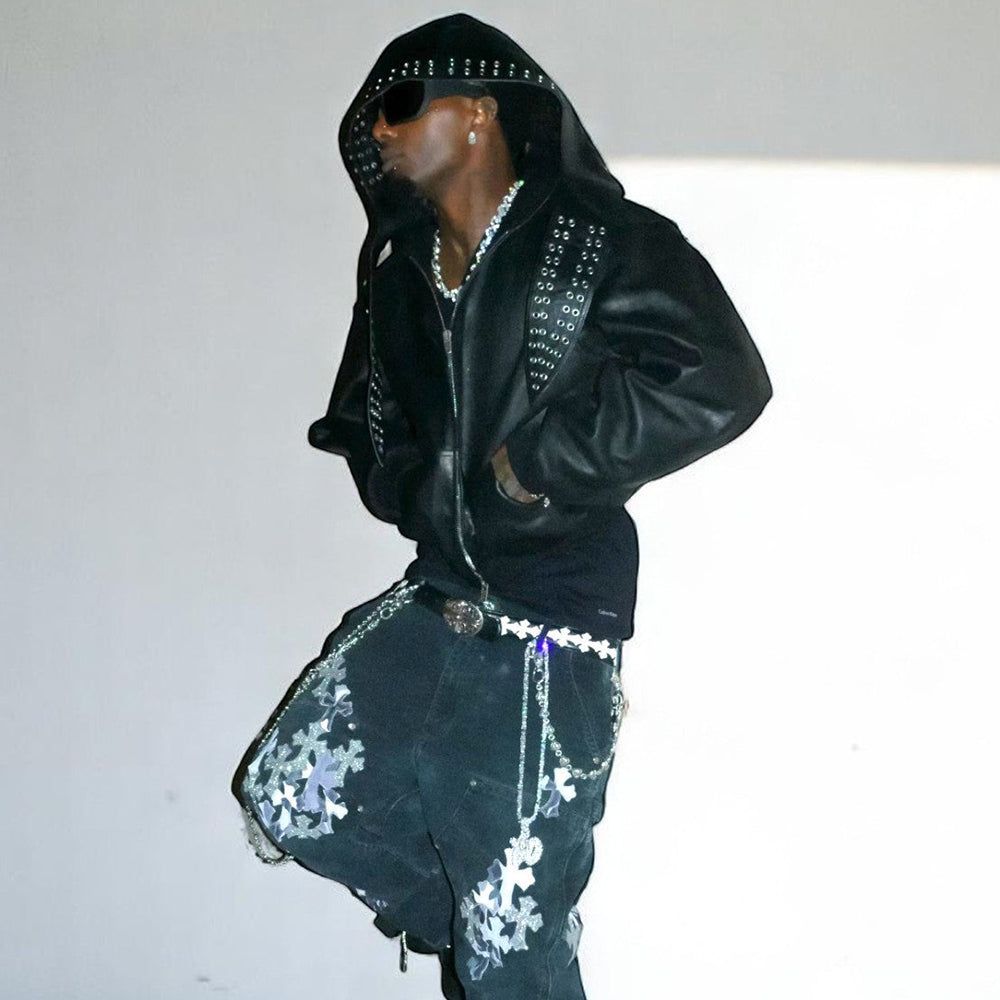 Nocturne Leather Eyelet head Piece