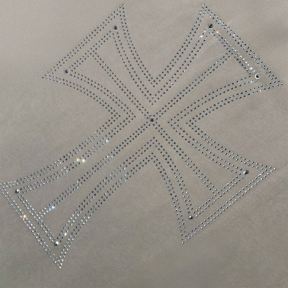 Outline Cross Rhinestone Tee