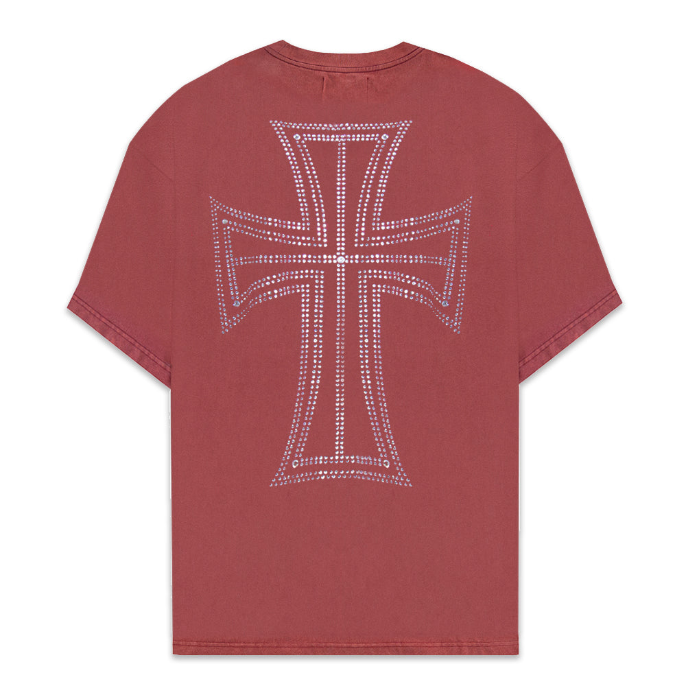 Outline Cross Rhinestone Tee