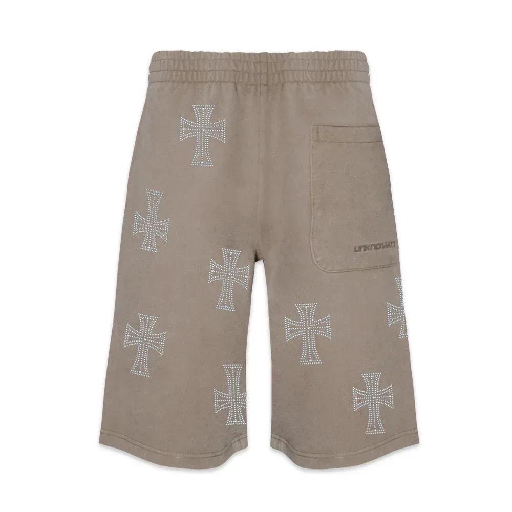 UNKNOWN LONDON Product Page - Outline Cross Rhinestone Baggy Sweat