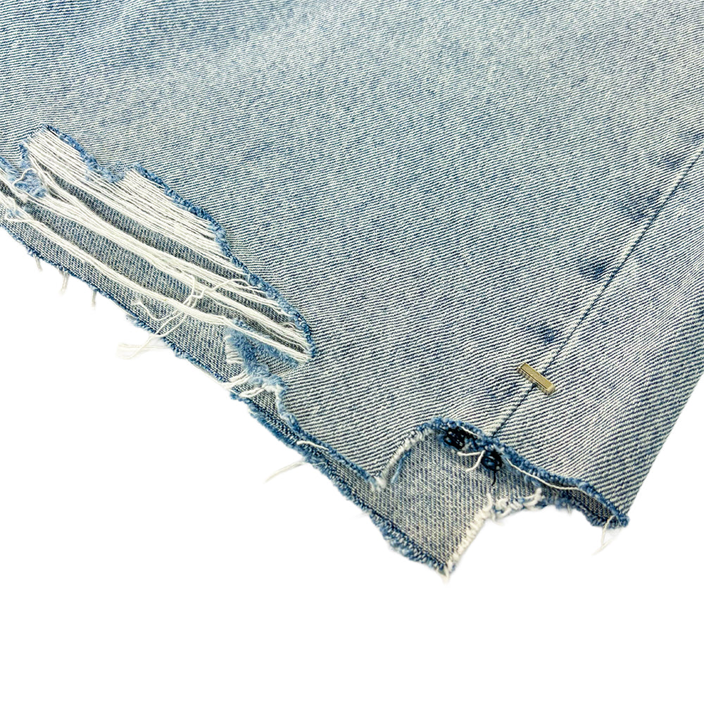 Frayed Baggy Denim Shorts