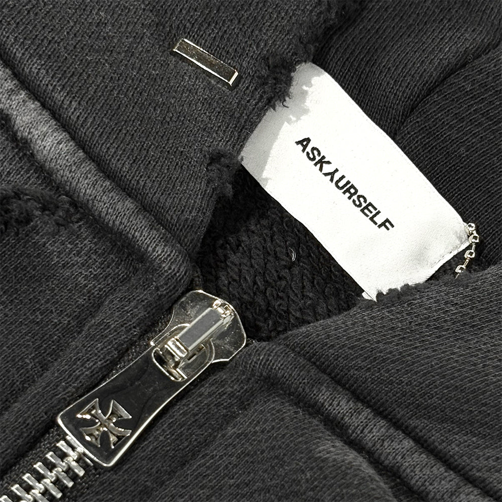 Cropped Vintage Zip Hoodie