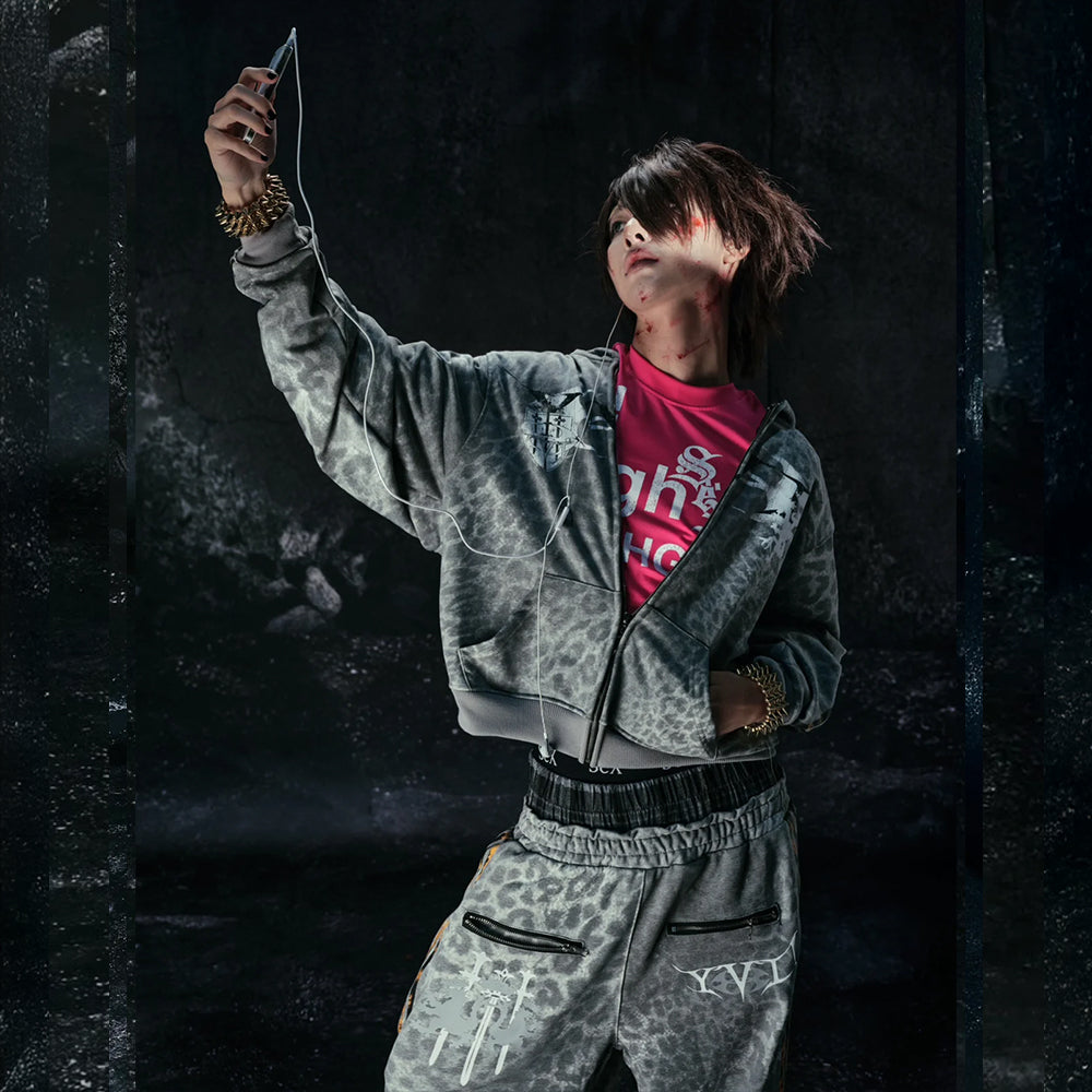 Leopard Royal Knight Club Waxed Pants