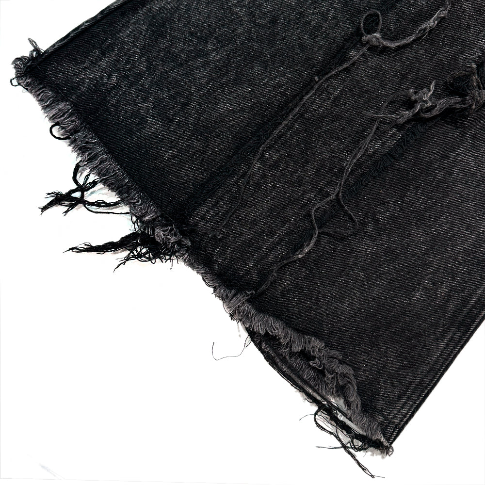 Tripple Layer Waxed Flared Jeans