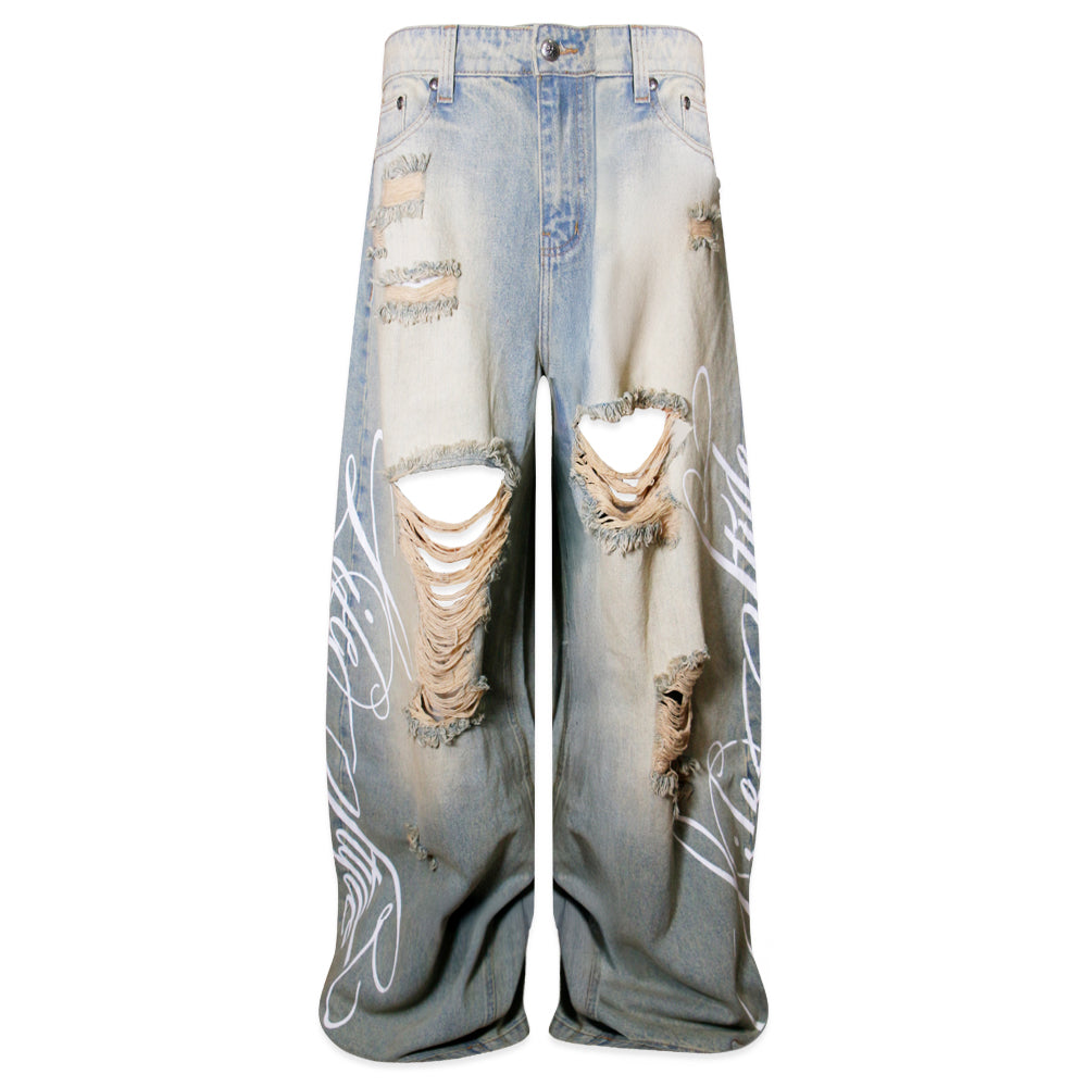 Lifestyle Vintage Waxed Baggy Jeans