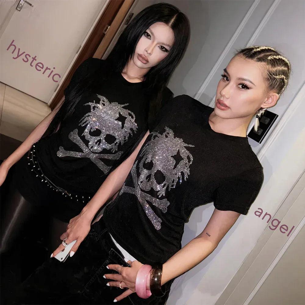 ch2flexingsohard ピンクロンT CH2 (シーエイチツー)商品ページ - ＜/2Moreflex Rhinestone Skull T