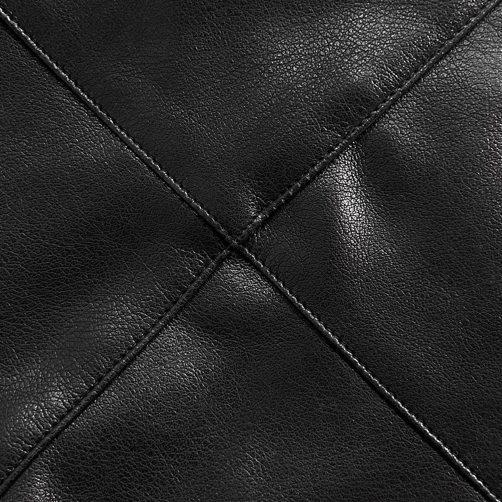 Faux Leather Crewneck