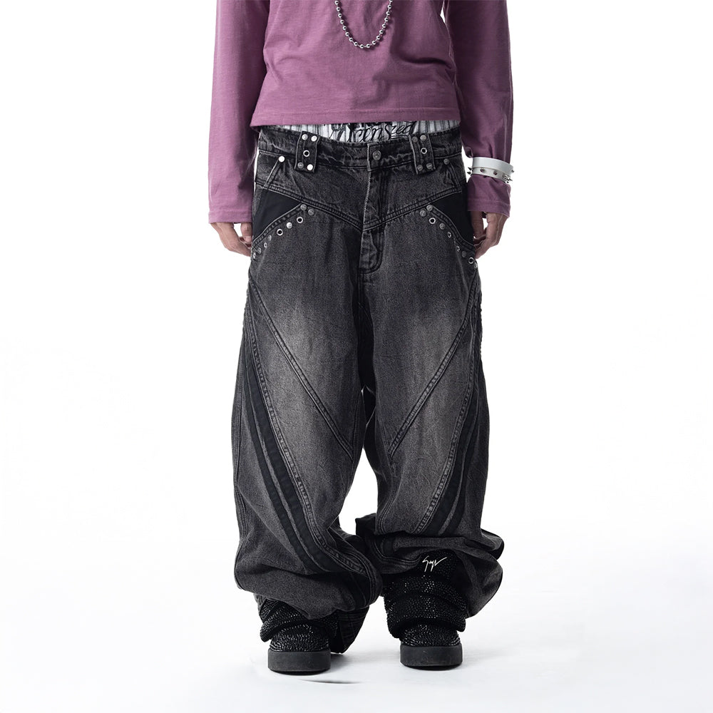 ＜/２Dark Gray Track Jeans