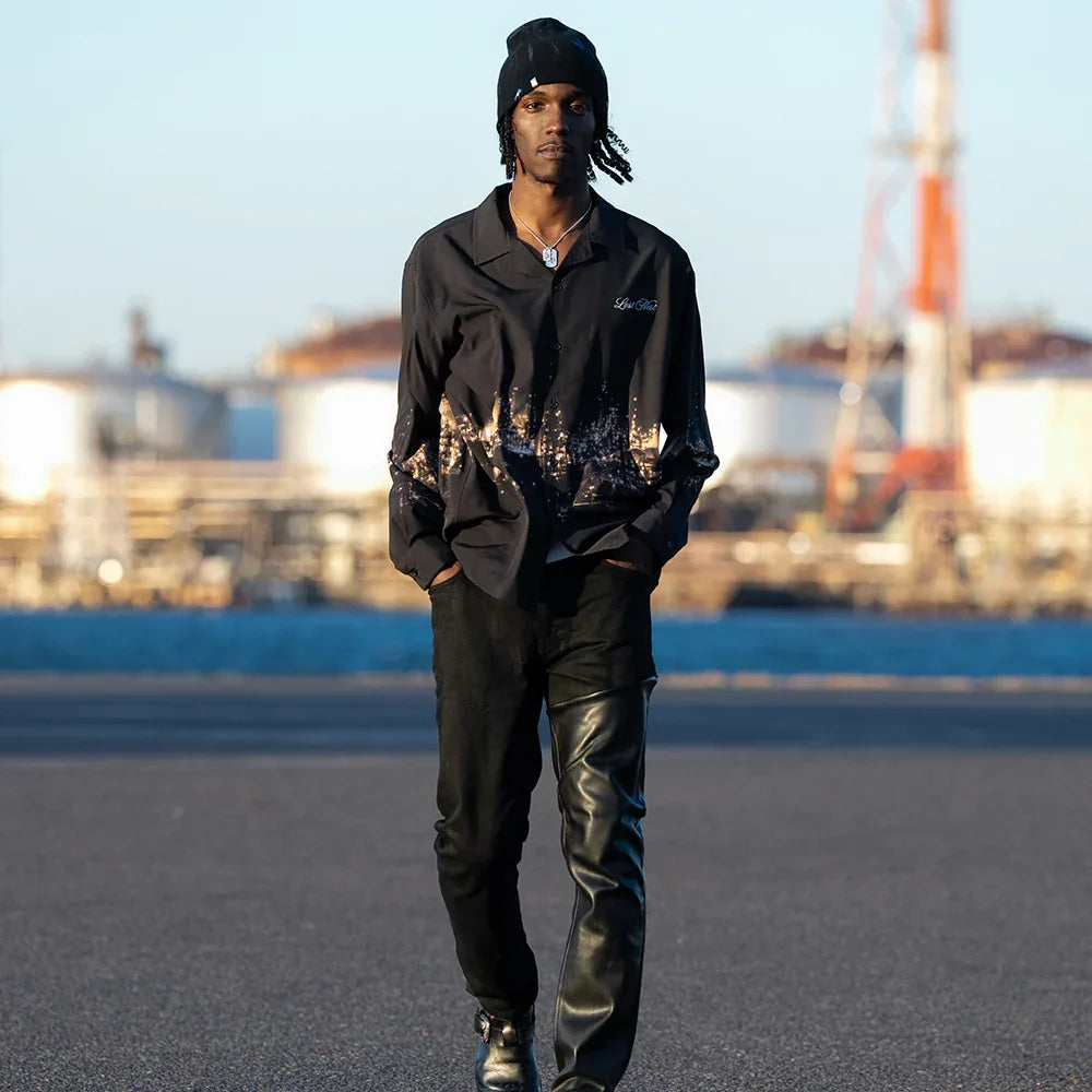 【最安値•watson着用✨️】LAST NEST LEATHER SHIRTS Last nest Leather Switching S/S Shirts